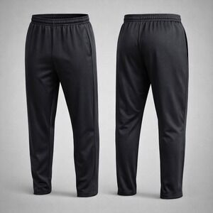 Tek Gear Mens Black Athletic Track Pants Medium Elastic Waist Pockets RN73277